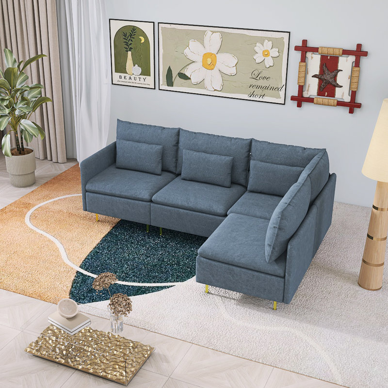Grey sectional couch wayfair hotsell